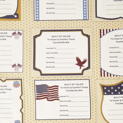 Patriotic for Quilts of Valor Foundation - Valor Patches Tan Yardage
