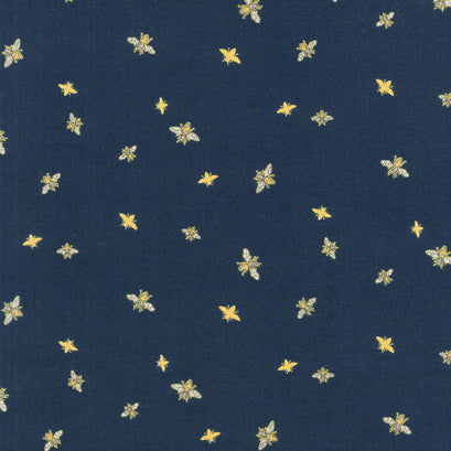 Honey Bees and Flowers Please - Bees Navy Yardage