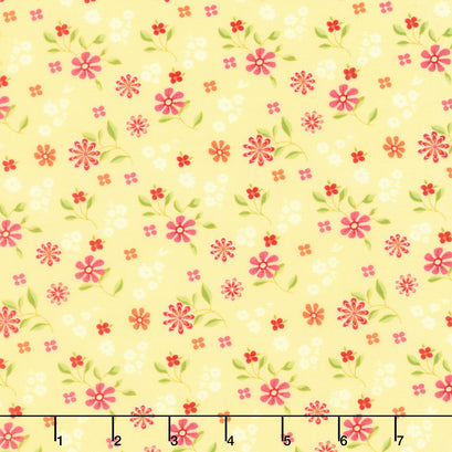 Here Comes the Sun - Flower Toss Yellow Yardage