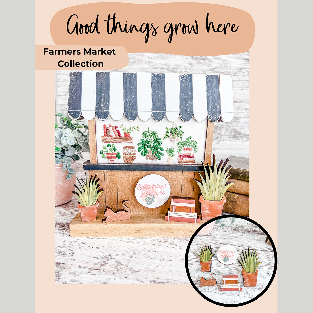 Farmers Market Collection - Good Things Grow Here Embroidery Kit Primary Image