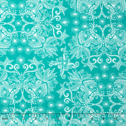 In the Bloom - Damask Turquoise Yardage