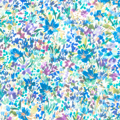 Coming Up Roses - Field Of Dreams Cloud Sapphire Yardage