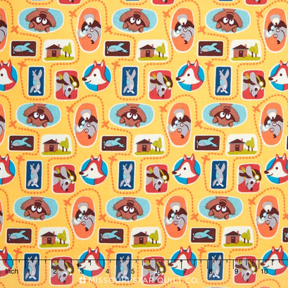Little Flyers - Patches Yellow Yardage