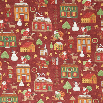 Up on the Housetop - Main Cranberry Yardage