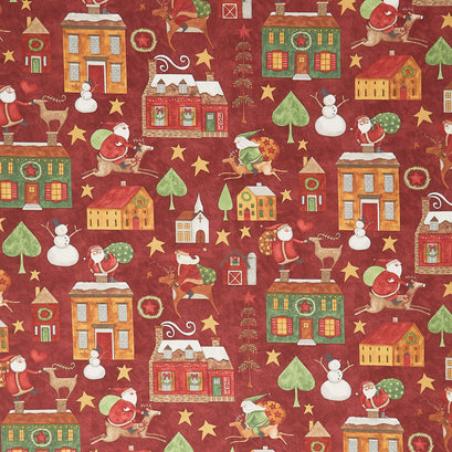 Up on the Housetop - Main Cranberry Yardage