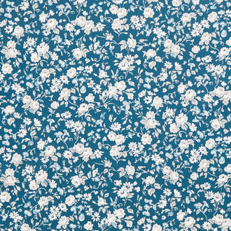 Serenity Blues - Flower Toss Denim Yardage