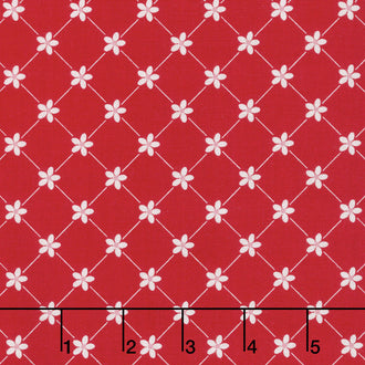Vintage Adventure - Trellis Red Yardage