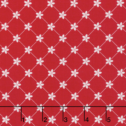 Vintage Adventure - Trellis Red Yardage