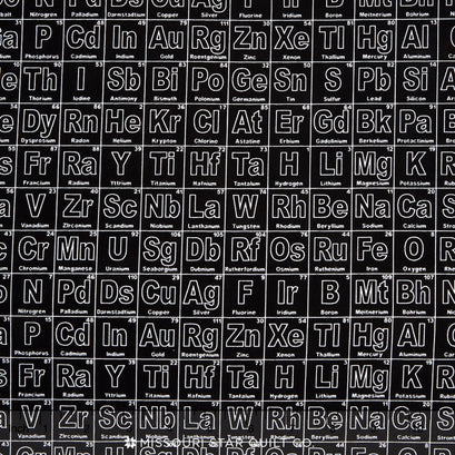 Novelty - Periodic Table Black Yardage