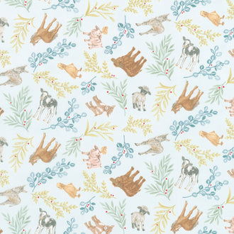 Willow's Farm - Farm Animals All Over Sky Yardage