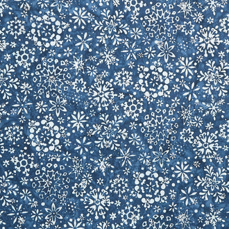 Artisan Batiks - Snowscape Snowflakes Nightfall Metallic Yardage