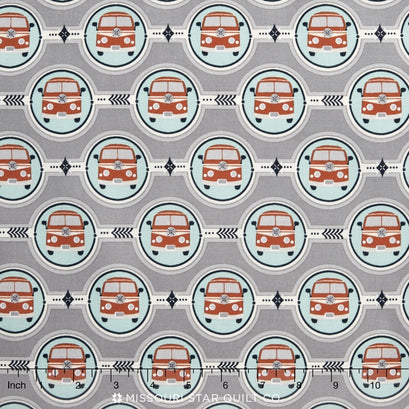 Keep on Groovin' - Groovin Bus Gray Yardage