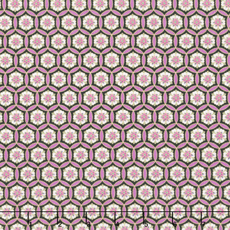 Shizuka - Geo Shape & Floral Black Metallic Yardage