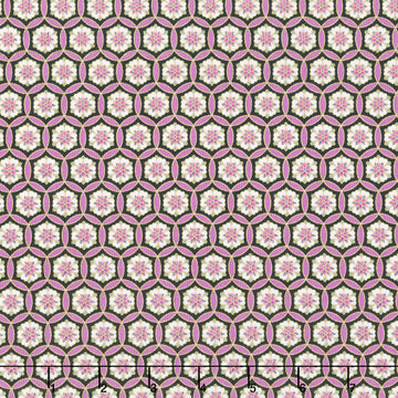 Shizuka - Geo Shape & Floral Black Metallic Yardage