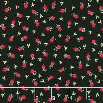 Home Again - Flower Black Yardage