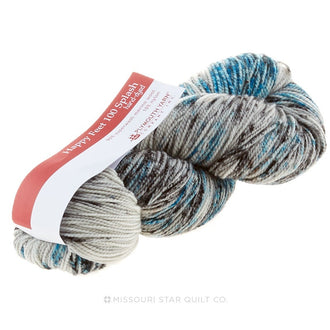 Happy Feet 100 Splash Hand Dyed Blue Oreo Yarn