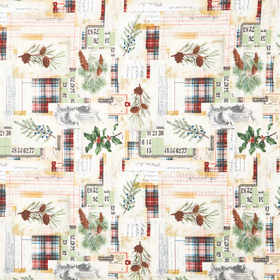 Holidays Past - Woodland Collage Multi Yardage