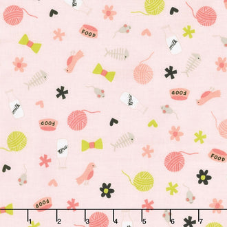 Meow - Meow Toss Pink Yardage