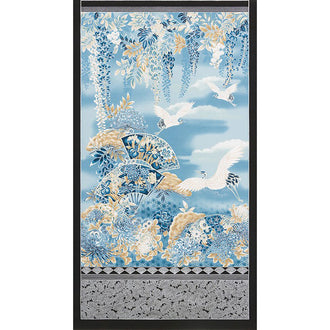 Imperial Collection 14 - Indigo Colorstory Cranes Indigo Metallic Panel