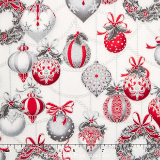 Holiday Flourish 8 - Silver Metallic Yardage