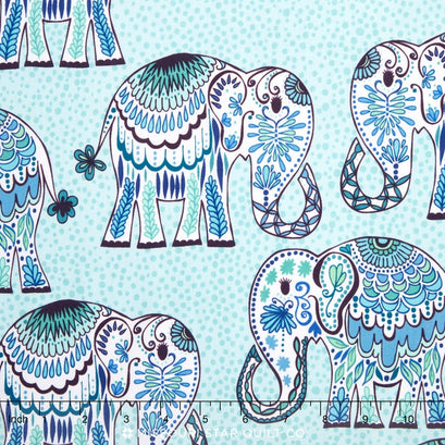 Jules and Indigo - Elephant Cobalt Yardage