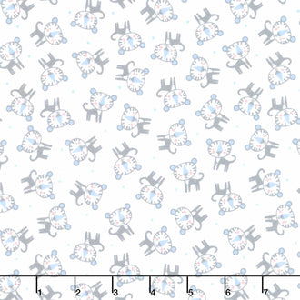 Snuggle In The Jungle Flannel - Baby Tiger White Yardage