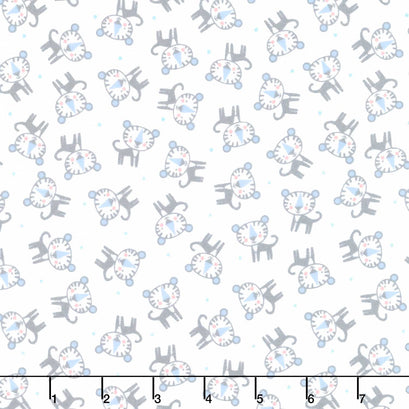 Snuggle In The Jungle Flannel - Baby Tiger White Yardage