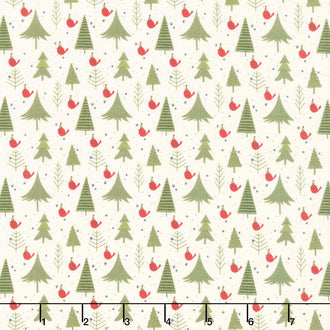 Christmas is in Town - Trees Cream Yardage