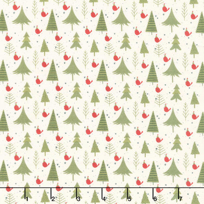 Christmas is in Town - Trees Cream Yardage