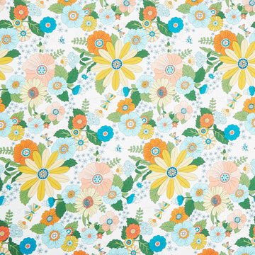 Welcome To Quilt Town - Floral White Yardage