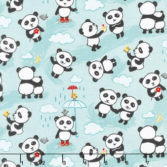 Panda Love - Toss Aqua Yardage