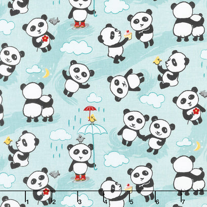 Panda Love - Toss Aqua Yardage