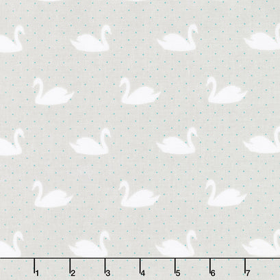 Love Story - Swans Gray Yardage
