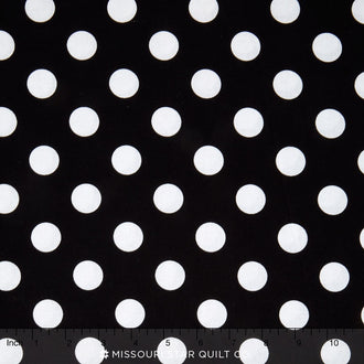 Medium Dots - Dot Black 108" Wide Backing