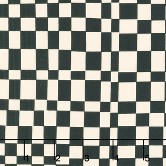 Kaleidoscope - Checker Ink Vanilla Custard Yardage