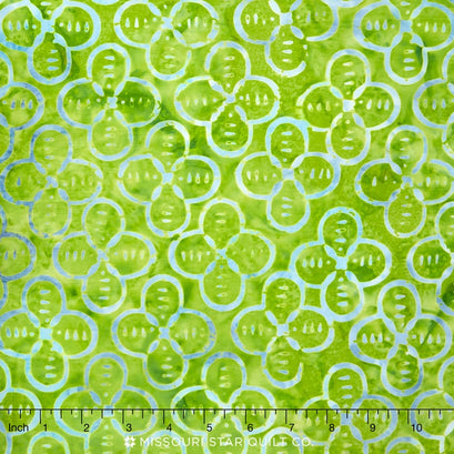 Tonga Batiks - Bluegrass Quatrefoil Avocado Yardage