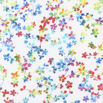Watercolor Meadow - Floral Watercolor White Multi Digitally Printed 108" Wide Backing
