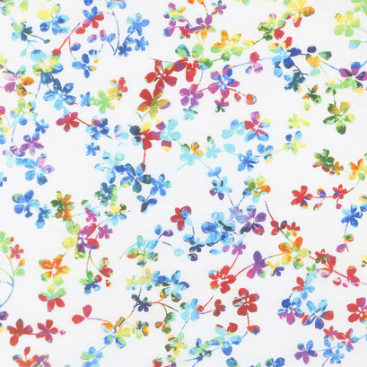 Watercolor Meadow - Floral Watercolor White Multi Digitally Printed 108" Wide Backing