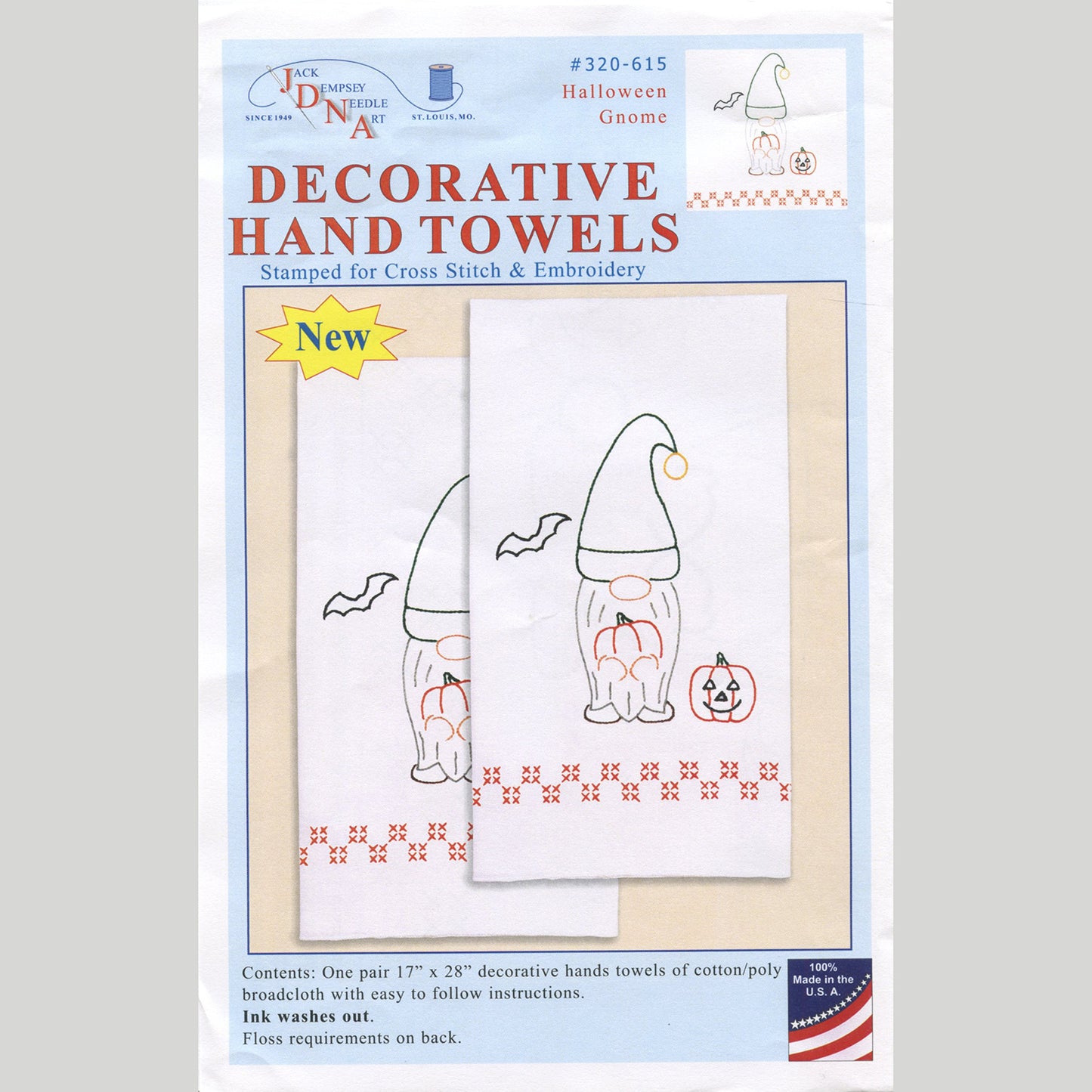 Halloween Gnome Embroidery Hand Towel Set Alternative View #4