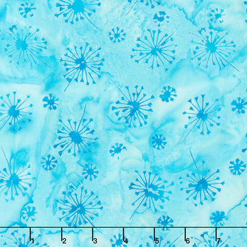 Just Dandy Batiks - Wispy Dandelions Blue Yardage