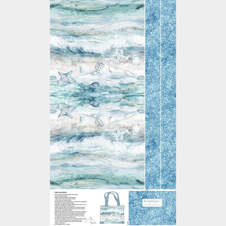 Sea Breeze - Sea Turtle Tote Bag Panel