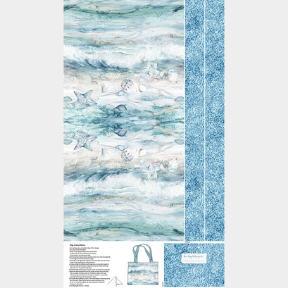 Sea Breeze - Sea Turtle Tote Bag Panel