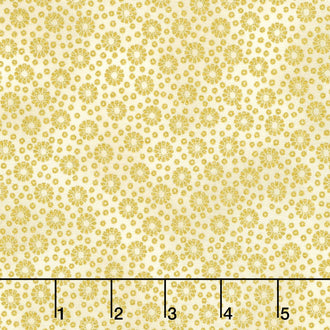 Imperial Collection 13 - Black Floral Dots Natural Metallic Yardage