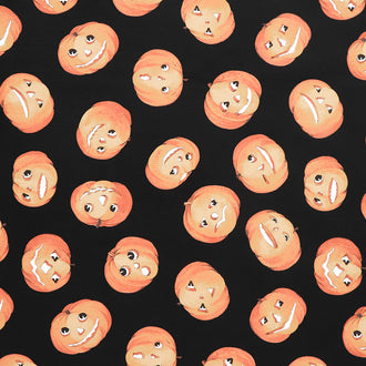 Pumpkin Patch - Tossed Jacks Black Yardage