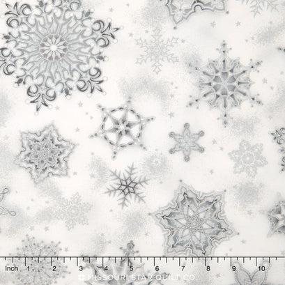 Holiday Flourish 8 - Silver Metallic Yardage
