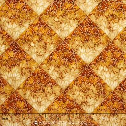 Shades of the Season 9 - Leaves Gold Metallic Yardage