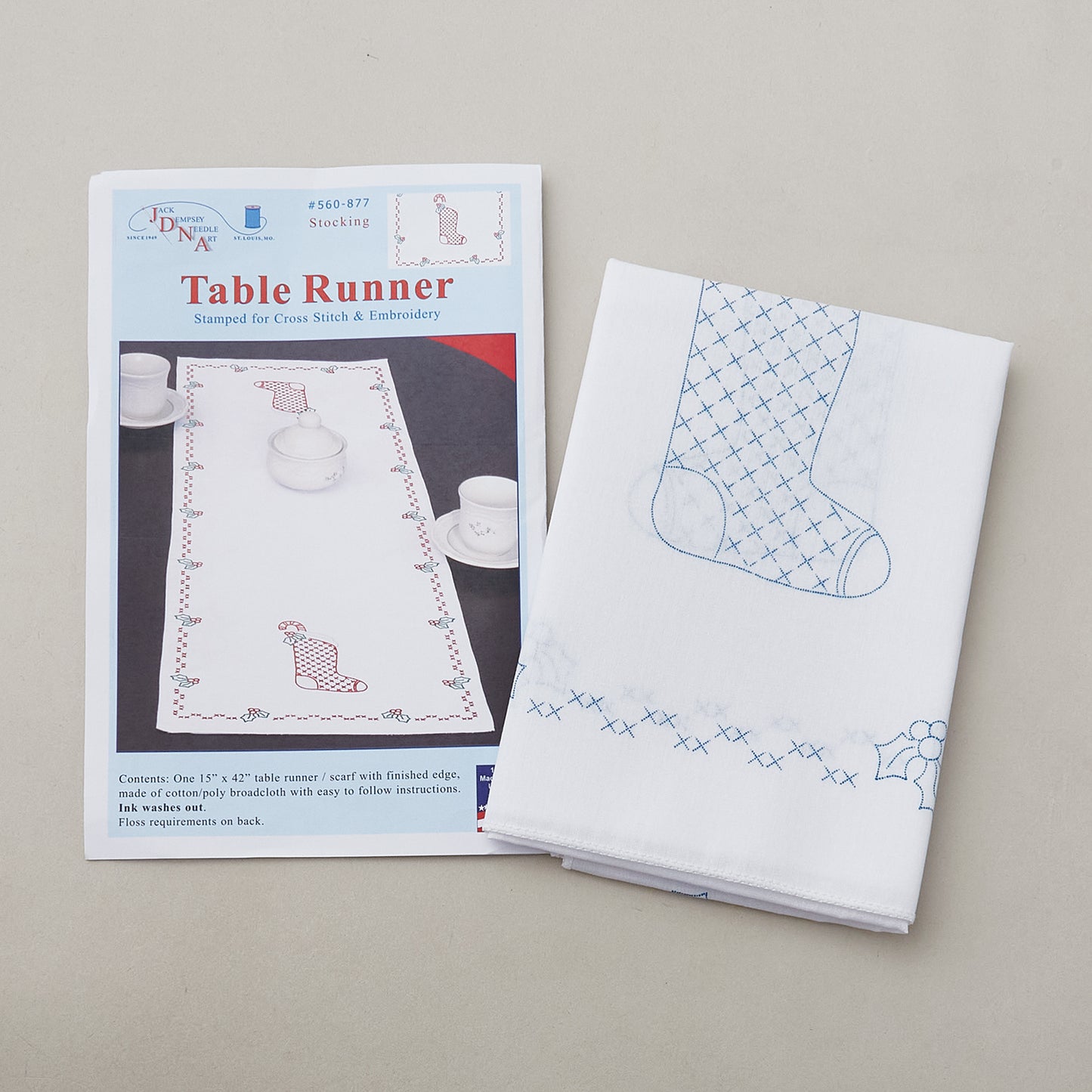 Stocking Embroidery Table Runner Kit Alternative View #3