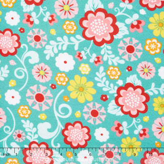 Fancy Free - Main Teal Flannel Yardage