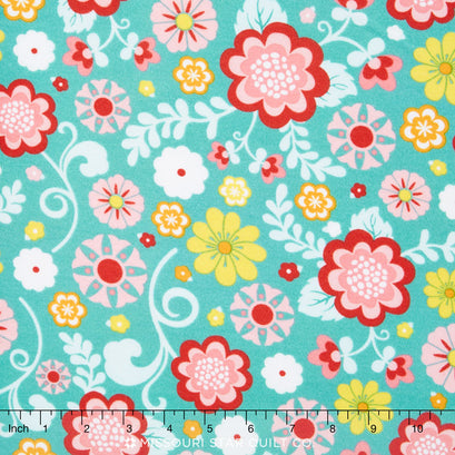 Fancy Free - Main Teal Flannel Yardage