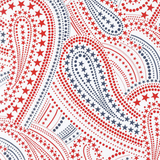 Simply American - Star Paisley White Yardage